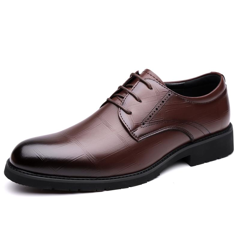 

Business men s leather shoes Classic Gentleman Minimalist Style adult shoes Retro Black Brown Work and office suits 37