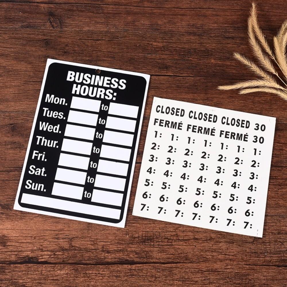 Waterproof Business Hours Sticker Sunproof Business Hours Window Decal Barbershop Decoration