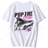 Unisex Anime Girl Car Graphic Tees Shirt Summer Short Sleeve Harajuku Casual Loose Tops Ropa Hombre