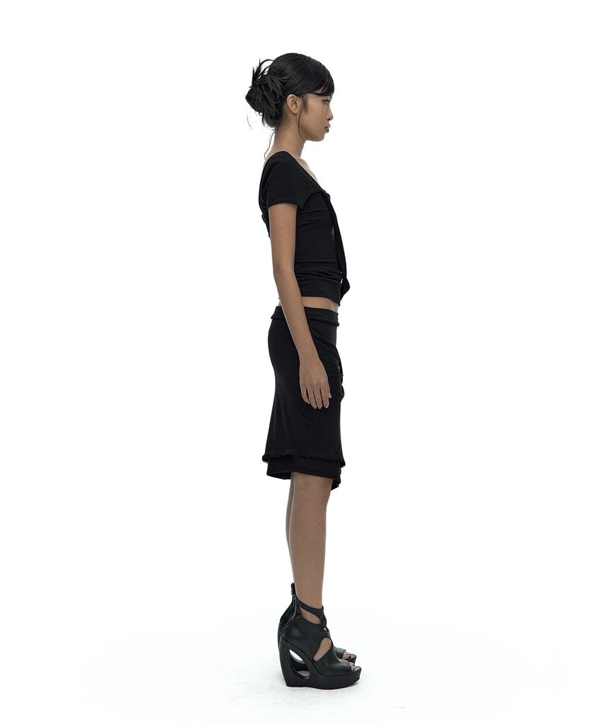 Kasiko Peek-A-Boo Strap Skirt Black
