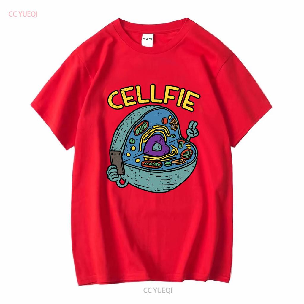 Cellfie T Shirt Funny Science Womens Teacher Biology Mens For Teachers long or short sleeves vintage Washed homme Versatile