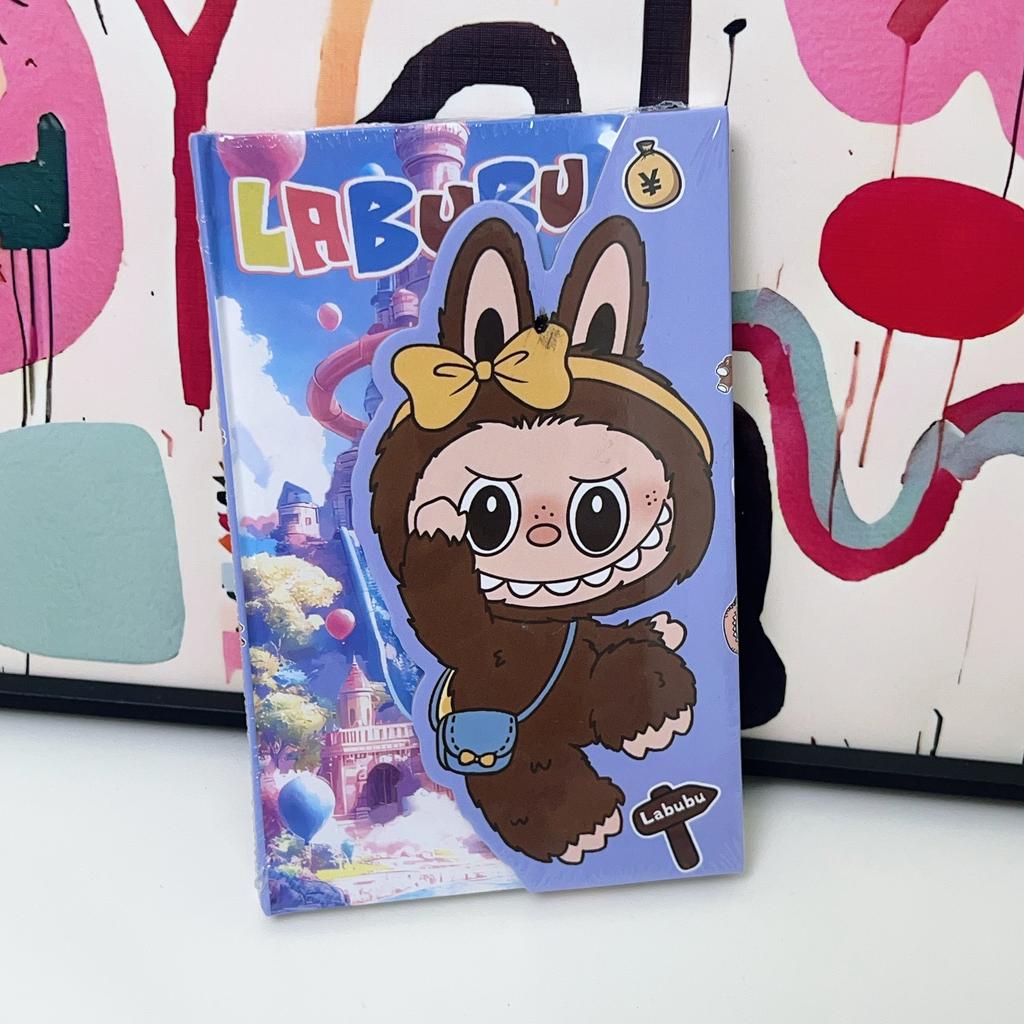A6 Cartoon Cloth Notebook Magnetic Folding A6 Hard Shell Hardcover Color Page Hand Account Notepad Cute