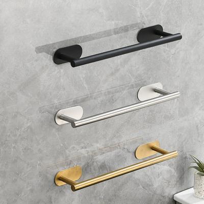 Porte-serviettes auto-adhésif sans trou de perçage, support de tour, étagère de rangement, barre de serviette de salle de bain, porte-serviettes de cuisine