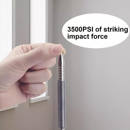 Dual Head Spring Nail Set Hinge Pin Punch Tool 3500 PSI Impact Hammerless Design Durable Steel Construction Wood/Metal/Glass Marking Removal