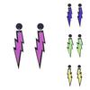 Lightning Earrings Women Colorful Alloy Jewelry Fashion Ornament Decoration