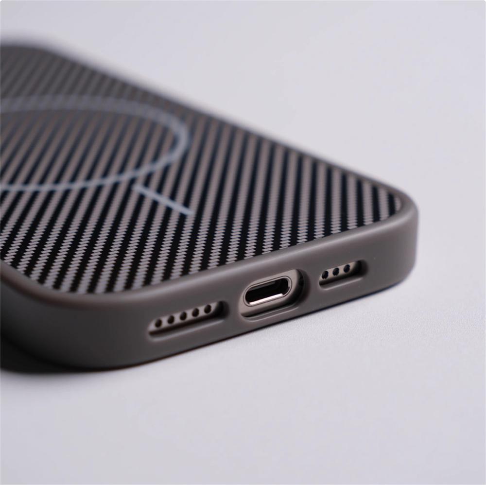 Active Touch Camera Button Magnetic Case For iPhone 16 15 Pro Max 14 13 Carbon Fibre Pattern For MagSafe Wireless Charging Cover