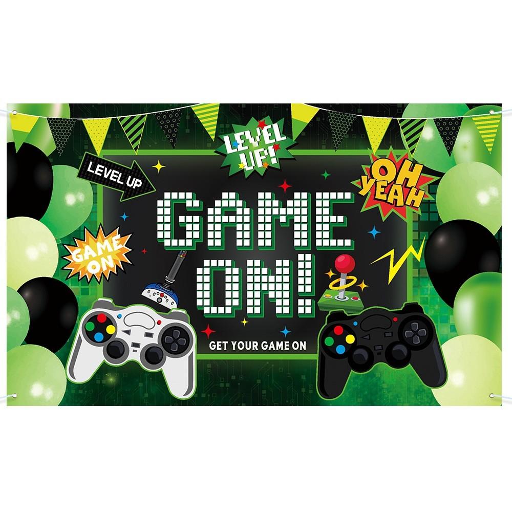 Cloth Party Background With Gaming Theme For Birthday Celebration Decor And