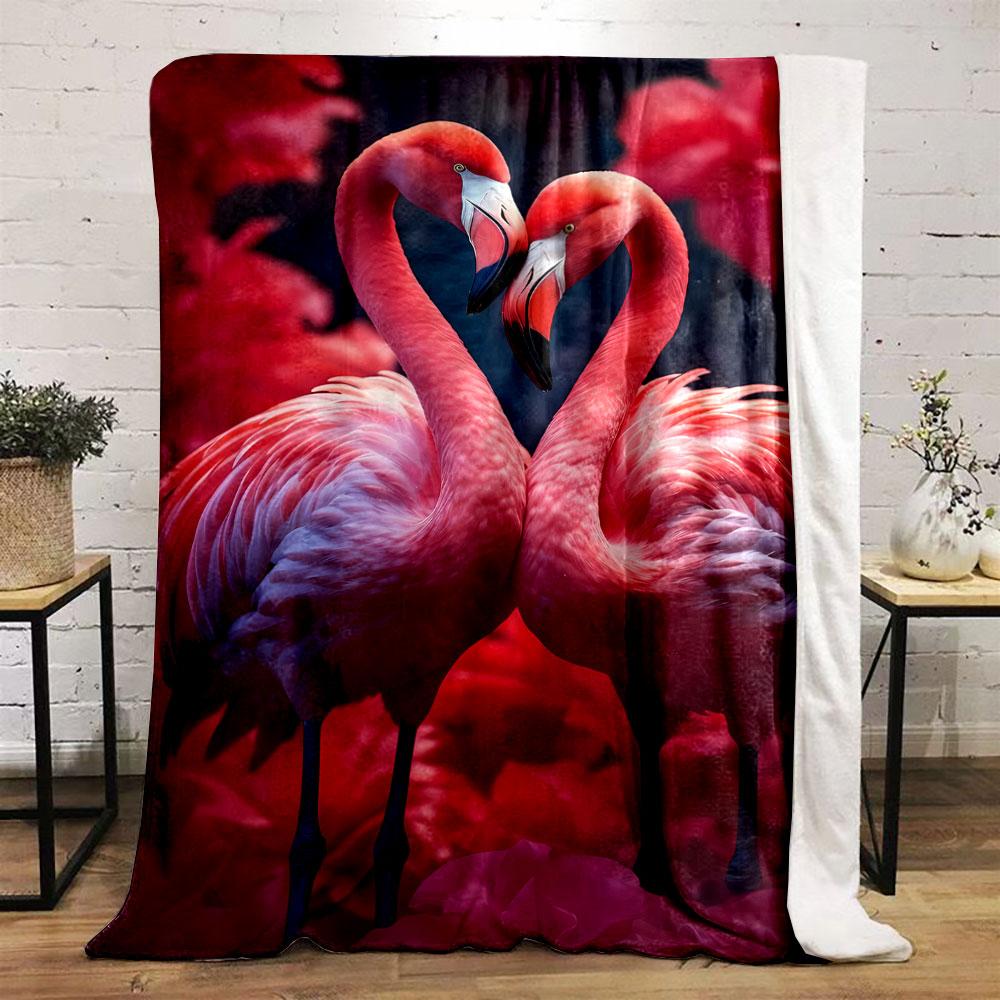 Romantic Flamingo Print Blanket bedroom Blanket for Livingroom Couch lunch break Soft throw for Friend's festival Gift