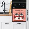Creative Valentine's Day Penguin Couple Kitchen Restaurant Dishwasher Decorative Wall Stickers