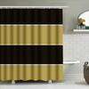 Modern Minimalist Black Gold Shower Curtain Set for Bathroom Decor 3D Printed Waterproof Fabric Various Sizes Available