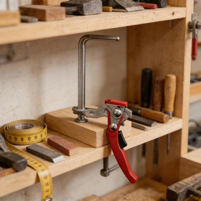Heavy Duty Ratchet F Clamp Guide Rails Clamp For Woodworking With Quick Locking Mechanism And Antislip Jaw Pad