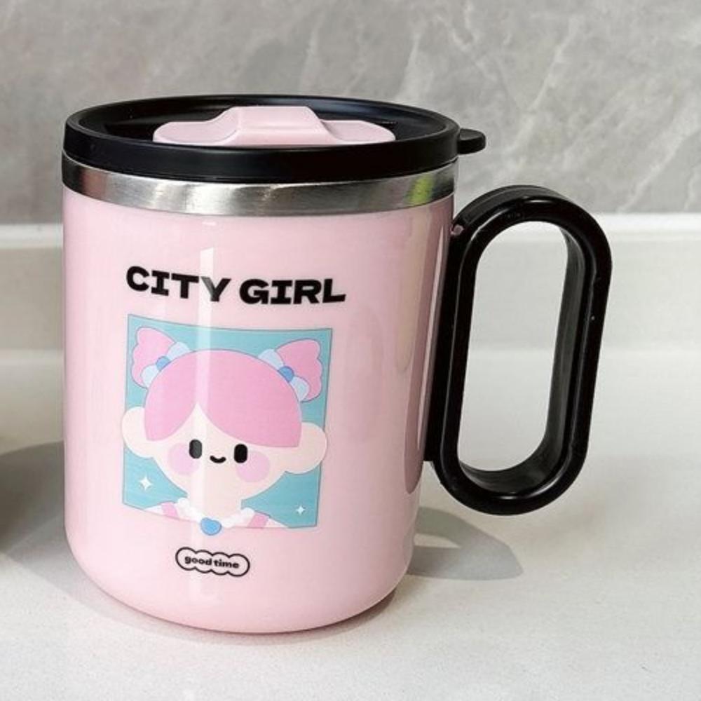 Stainless Steel Cartoon Couple Thermal Mug Creative Thermal Coffee Cup  Travel