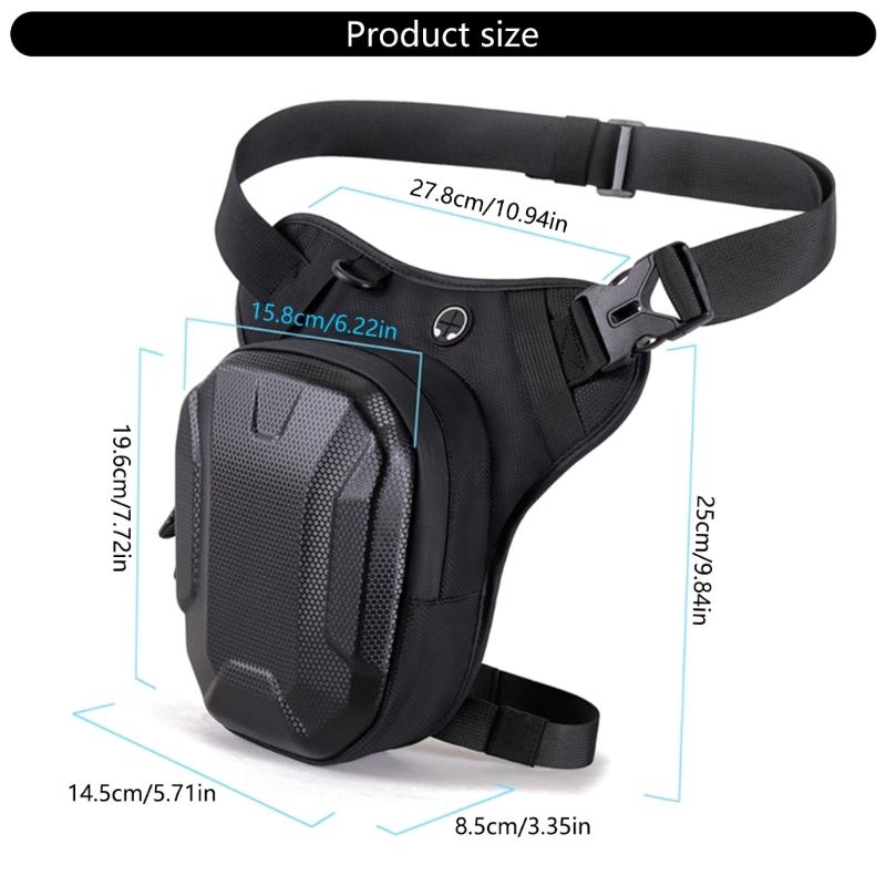 Upgrades Hard Shell Motorcycle Leg Pack Waist Bag with Adjustable Strait for Riding Comfort & Waterproof Protection