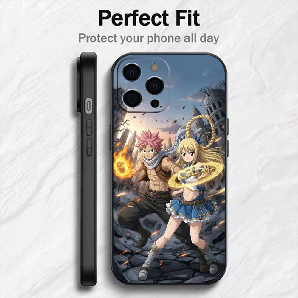 

F-Fairy T-Tail Anime Characters N-NATSU Phone Case For iPhone17,16,15,14,13,12 Plus,Max Soft Silicone Black Cover iPhone16promax