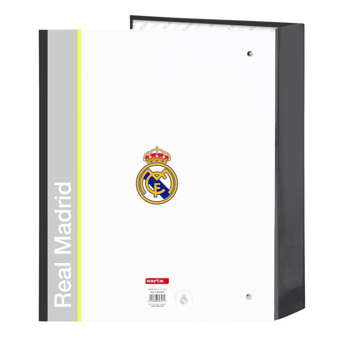 Classeur folio 4 anneaux - Safta - Real Madrid ÉQUIPATION 25/26 - 27x6x33 cm - Blanc - Couverture rigide