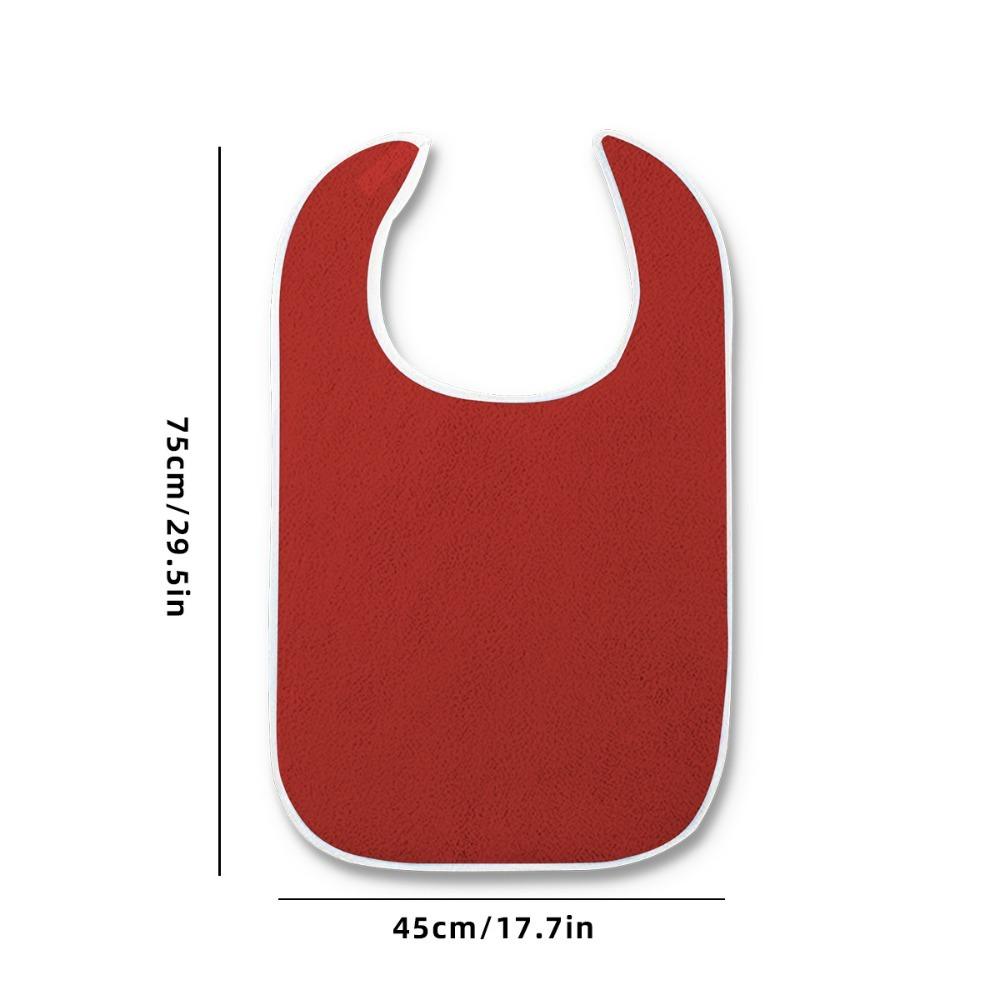 

Soft Adult Bib Lightweight Daily Care Apron Polyester Dining Clothing Protectors Elderly червоний