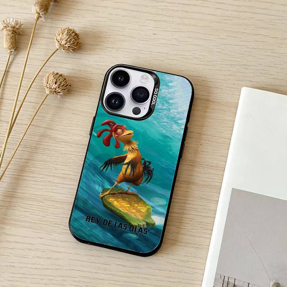 Funny Chicken Joe Surf Phone Case For iPhone 17,16,15,14,13,12,11,Pro Max,Plus Candy Silver Cover