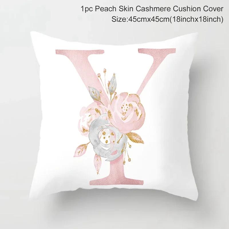 45X45Cm Pink Letter Cushion Pillowcase Decorative Sofa 40X40Cm Pillow Cases Autumn Decoration