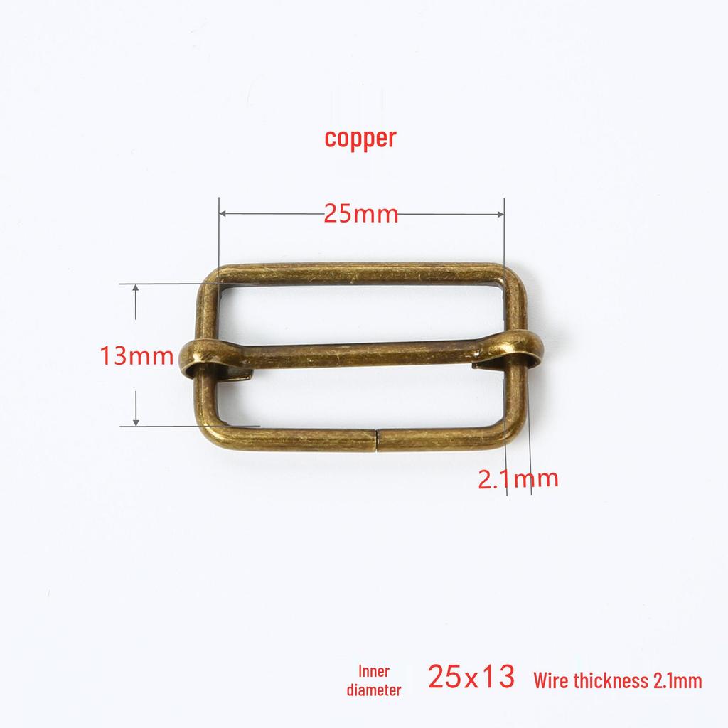 Stainless Steel Adjustable D-Ring Buckle - Copper Three-Speed Wire Pull Design