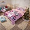 3Pcs Cute Cartoon Snowman Printed Coreless Down Duvet Cover Set Multi Size Bedroom Bedding Holiday Decoration Machine Washable