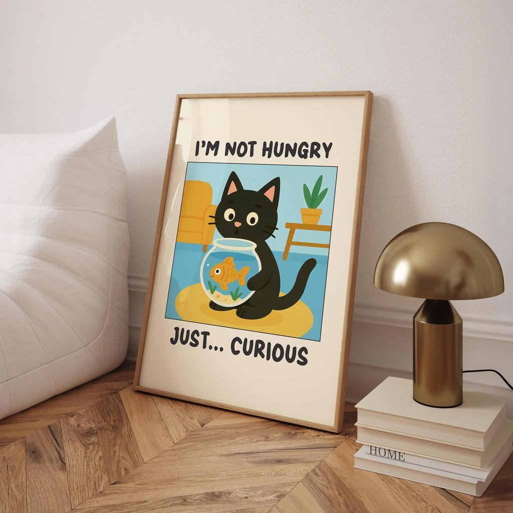 Wash Your Paws Black Cat Canvas Print Bathroom Cat You Pooping Wall Art Poster for Modern Living Room Toilet Kitchen Home Decor