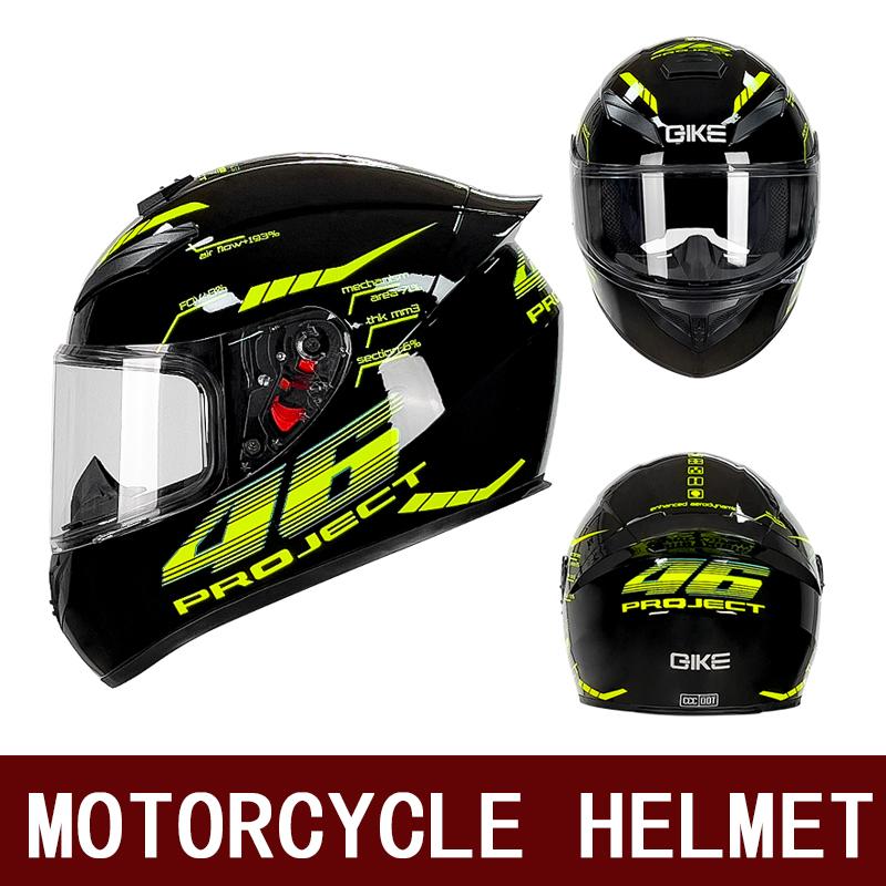 DOT Full Helmet Motorcycle Imitation Men's and Women's Electric Car Helmet Four Seasons Anti-fog Kart Racing Big Tail Helmet Hel