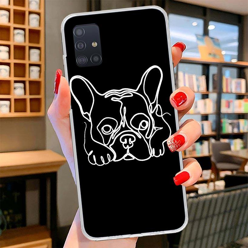 French Bulldog Black White Cover Phone Case For Samsung Galaxy A12 A22 A32 A52 A72 A02S Phone Case Note 20 Ultra 10 S10 Plus A51