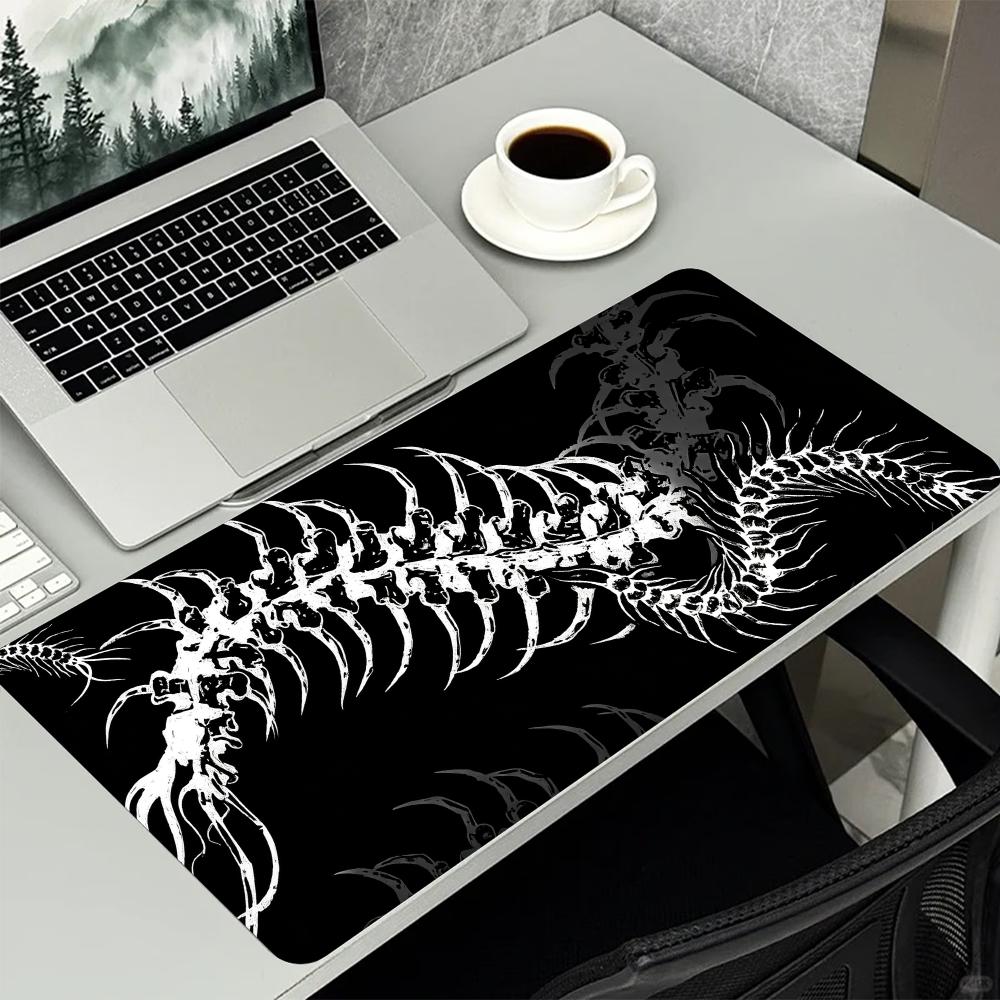 Dragon Skeleton Pattern Extended Mouse Pad Non Slip Rubber Desk Mat For Gaming Laptop Keyboard And Home Office Desktop Decor