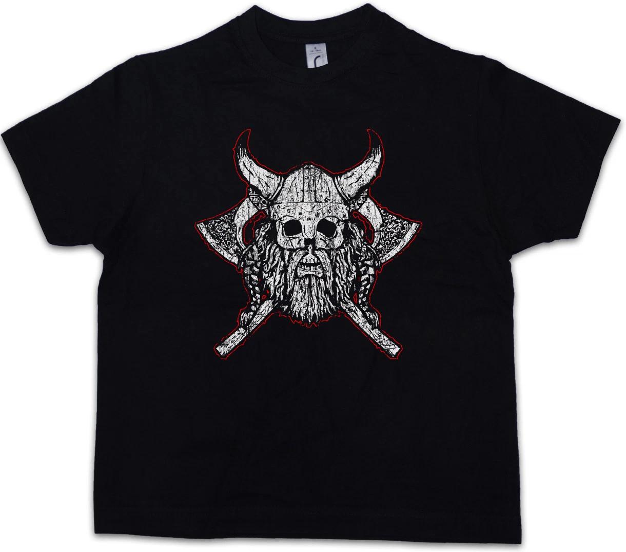 VIKING SKULL VII Детская футболка для мальчиков Руны Вальхалла Вальхалла Один Тор Викинги 100