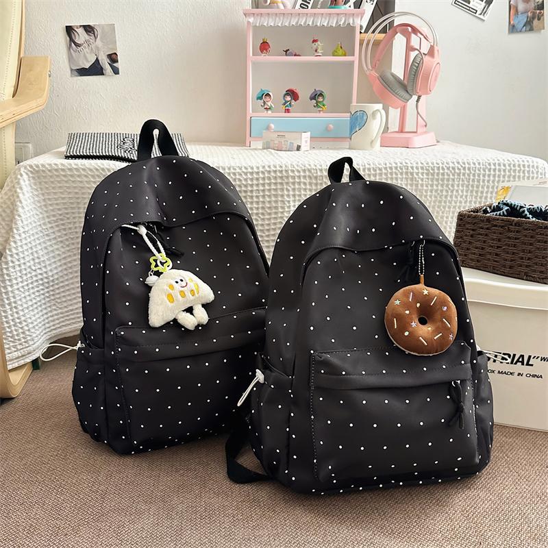 Dot Print Student Schoolbag Large Capacity Women's Backpack