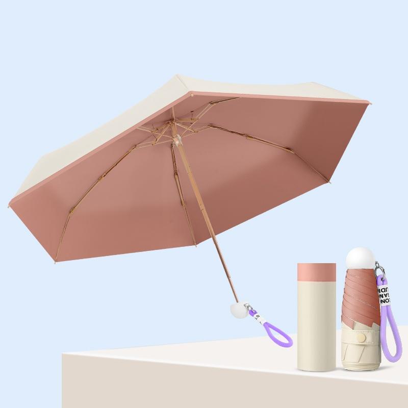 

Contrast Color Glue 5-Fold Umbrella For Women S Convenient Parasol Ultra-Light Pocket Sun Umbrella High-Value Anti-Ultraviolet R full-fiber&6K