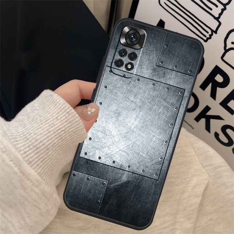 Stahl Eisen Metall Muster Handyhülle Für Xiaomi Redmi Note 12 Pro 8 9 10 11 Pro Note 12S 11S 10S 9S 9C 10C 12C Abdeckung