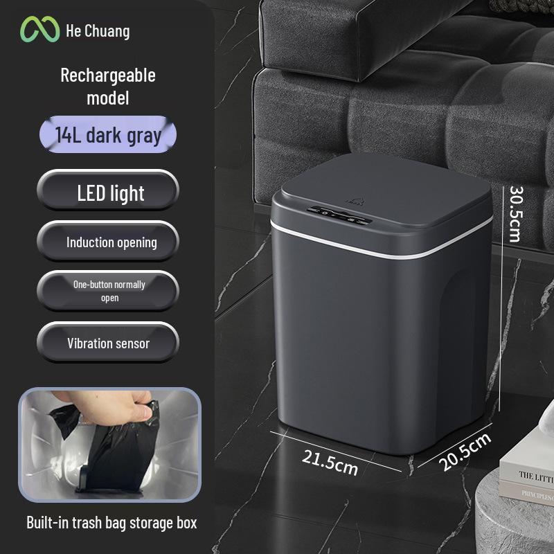 Waterproof Smart Sensor Trash Can with Automatic Lid for Kitchen, Bathroom, and Living Room