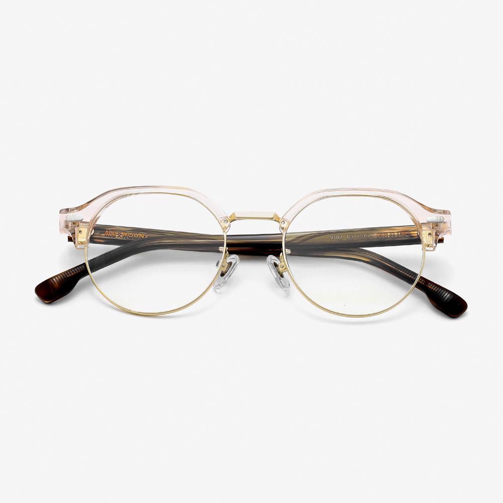 Alloaiweeo [Aloxrounz] Round Panto Browline Ara9102 C3 Peach/Leopard