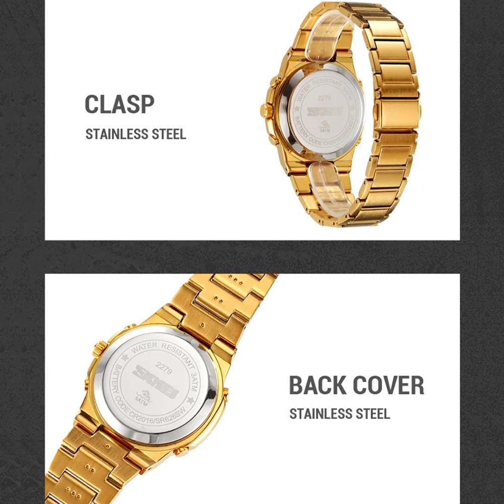Luxury Men Watch Male Quartz Wristwatch Classic Black Gold Stainless Steel Band Simple Reloj Business Man Sports Calendar Clock