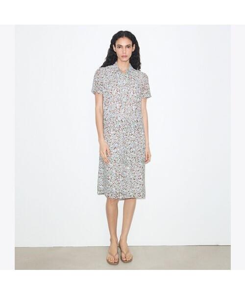 Tolibeochi Printed Viscose Shirt Dress - Blue Floral