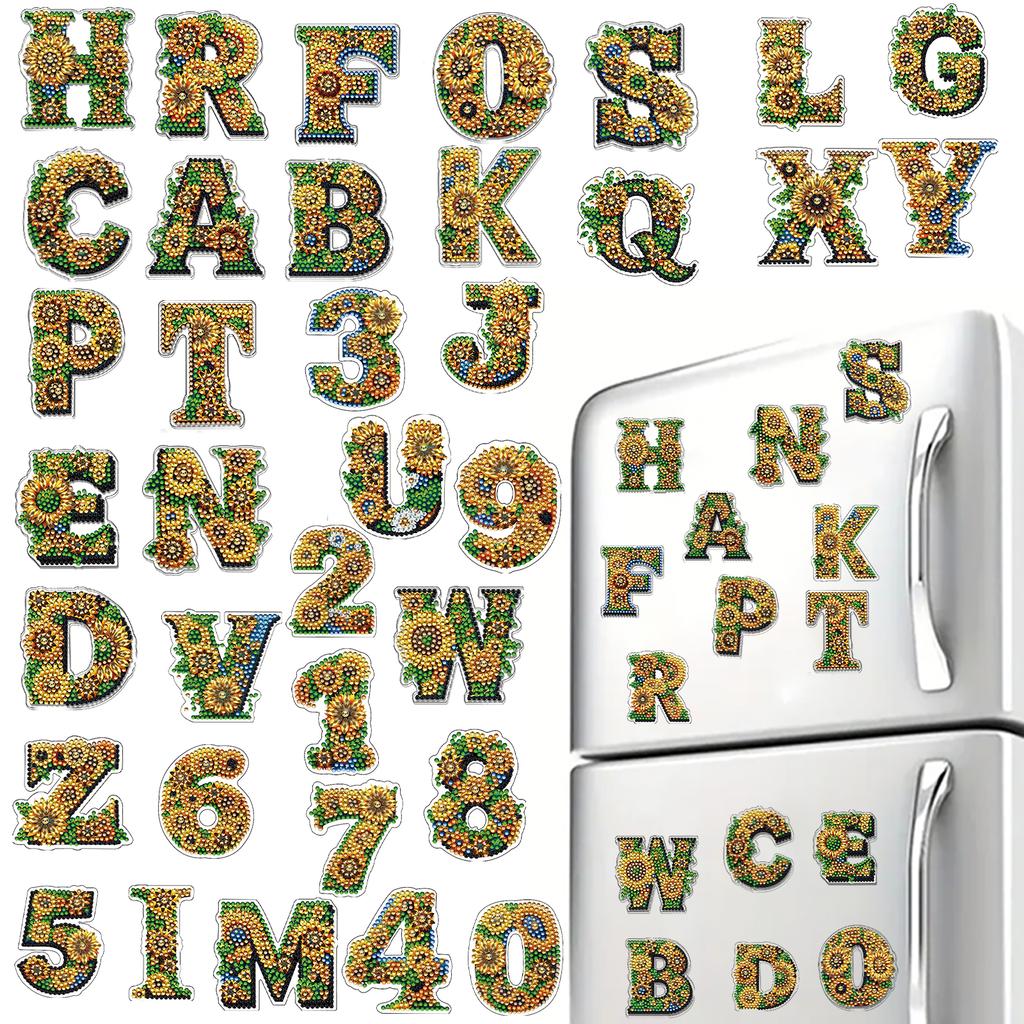 2D Acrylic DIY Refrigerator Diamond Art Magnets Special-Shaped Diamond for Beginners Gifts Home Car Garage Decors