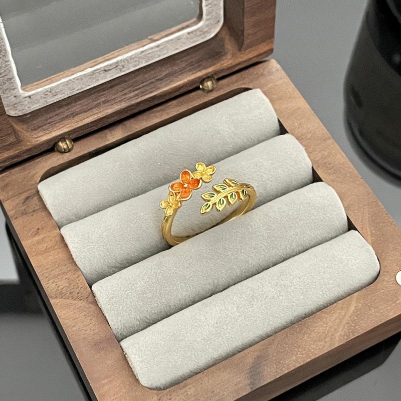 Cute Romantic Purple Four Leaf Zircon Flower Adjustable Rings for Women Gold Color Stainless Steel Jewelry Gift Anillos De Mujer