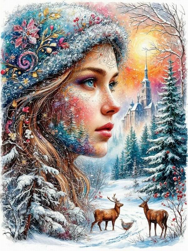 Diamond Painting Abstract Woman Castle Scenery Diy Full Square Round Drill Rhinestone Embroidery Sale Mosaic Cross Stitch Kits Wall Decor