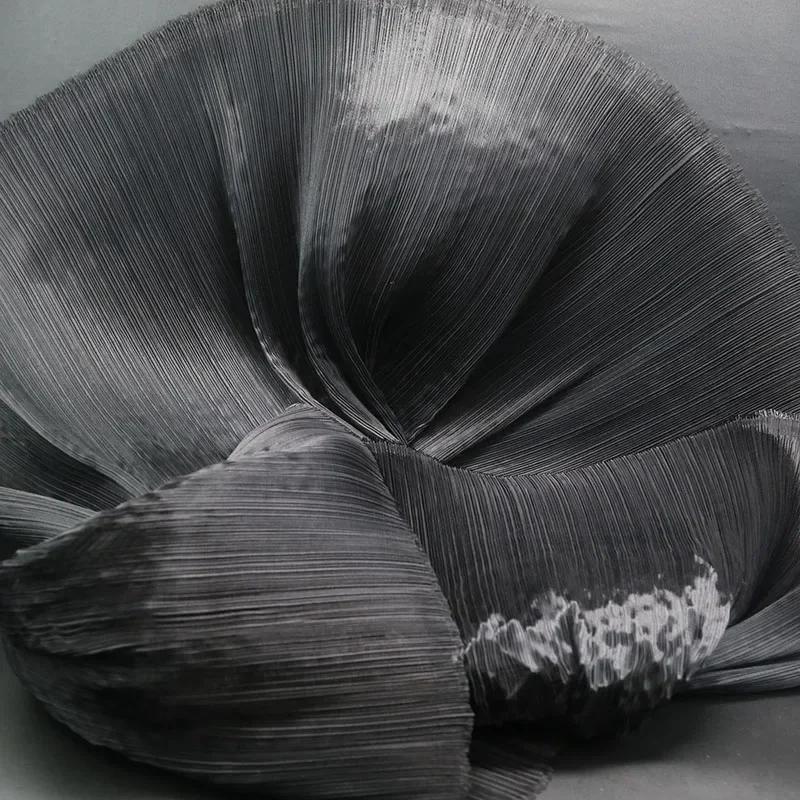 100x145cm Jasná Plisovaná Organza Látka Šít Svatební Šaty A Módní Plisované Síťoviny, DIY Tvar Pevné Designové Látky