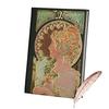 [Magic of Sedona] Mucha Notebook (1) (B6 Size) Journal, Creative Diary, with Metal Angel Wing Bookmark, Art Nouveau Master's Creative Notebook, Luxuri