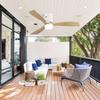 Sofucor 132cm Indoor Ceiling Fan with 3 solid wood blades, silent reversible motor, remote control, including lighting control
