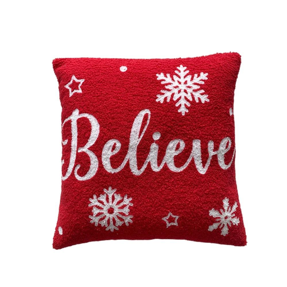 Red Throw Pillowcover INS Style Cushion Cover Soft Christmas Plush Pillowcase  Sofa/Bed