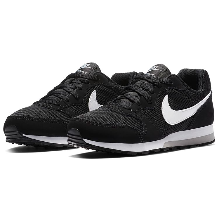 Nike MD Runner 2 GS Svart Hvit Barnesko Ulvegrå 807316-001