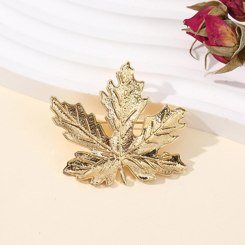 Vintage Maple Leaf Brooch With Antique Finish And Sparkling Rhinestones Antique Jewelry For Elegant Outfit Enhancement