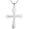 S925 Sterling Silver Cross Necklace Pendant - Stylish Silver Jewelry with European and American Engraving