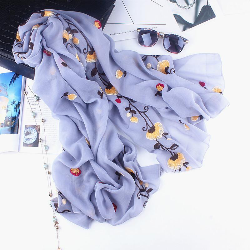 

Вышитый шарф из хлопка и льна в этническом стиле для женщин на весну, осень и зиму, универсальный вышитый шарф-шаль в корейском стиле Above 175cm