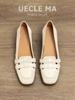 Sheepskin Model~ French Cool Single Shoes Women's Thick Heels Are Not Tired of Feet, Summer with Skirts Hollowed Out Retro Mary Jane Evening Shoes