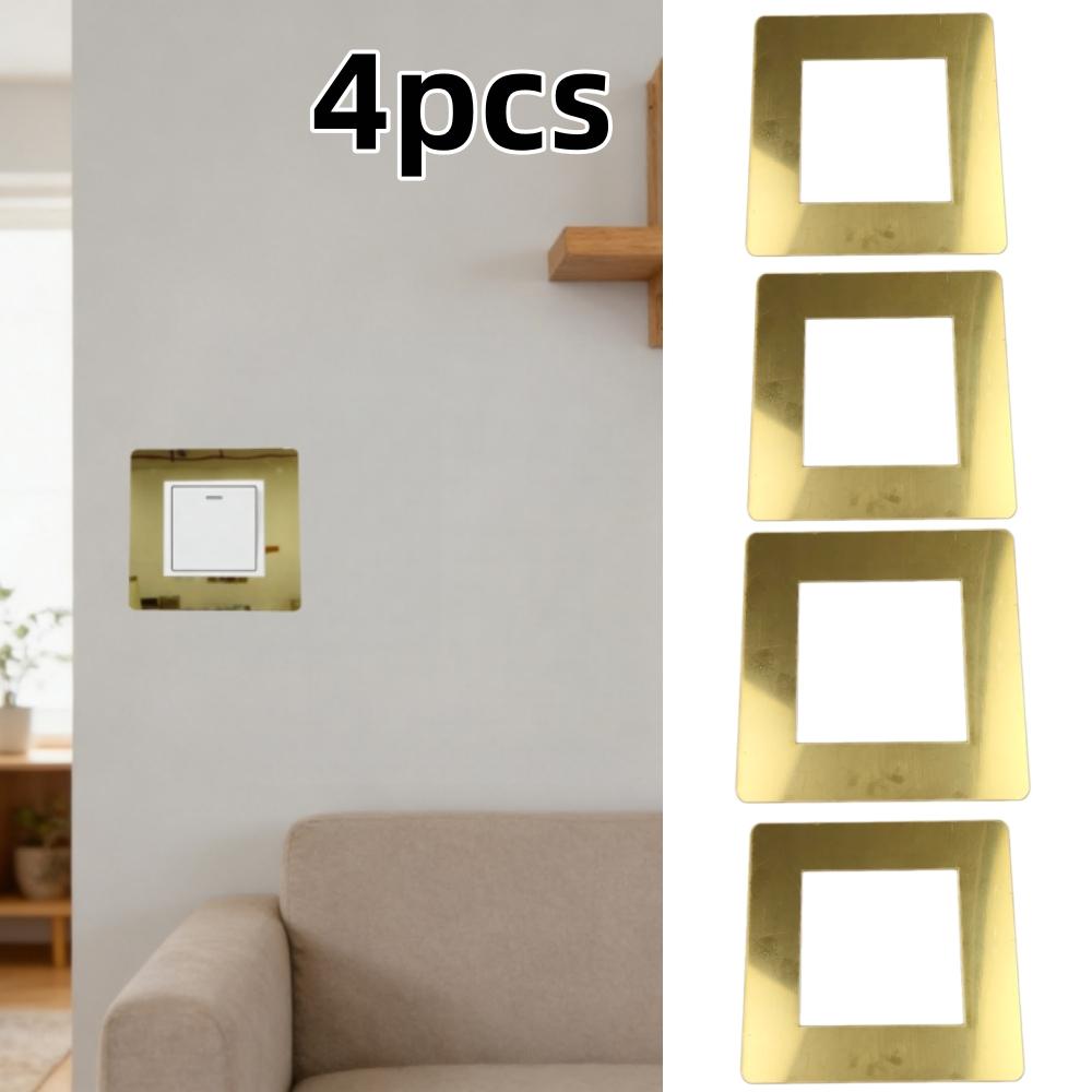 

4pcs Self adhesive non perforated socket frame protective cover, minimalist switch decorative wall sticker 4pcs золотий