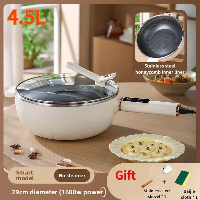 

5.5L Big Capacity 1600W Multifunctional Electric Frying Pan Stainless Steel Honeycomb Wok Kitchen Non Stick Electric Cooker 4.5L Smart 1 Layer